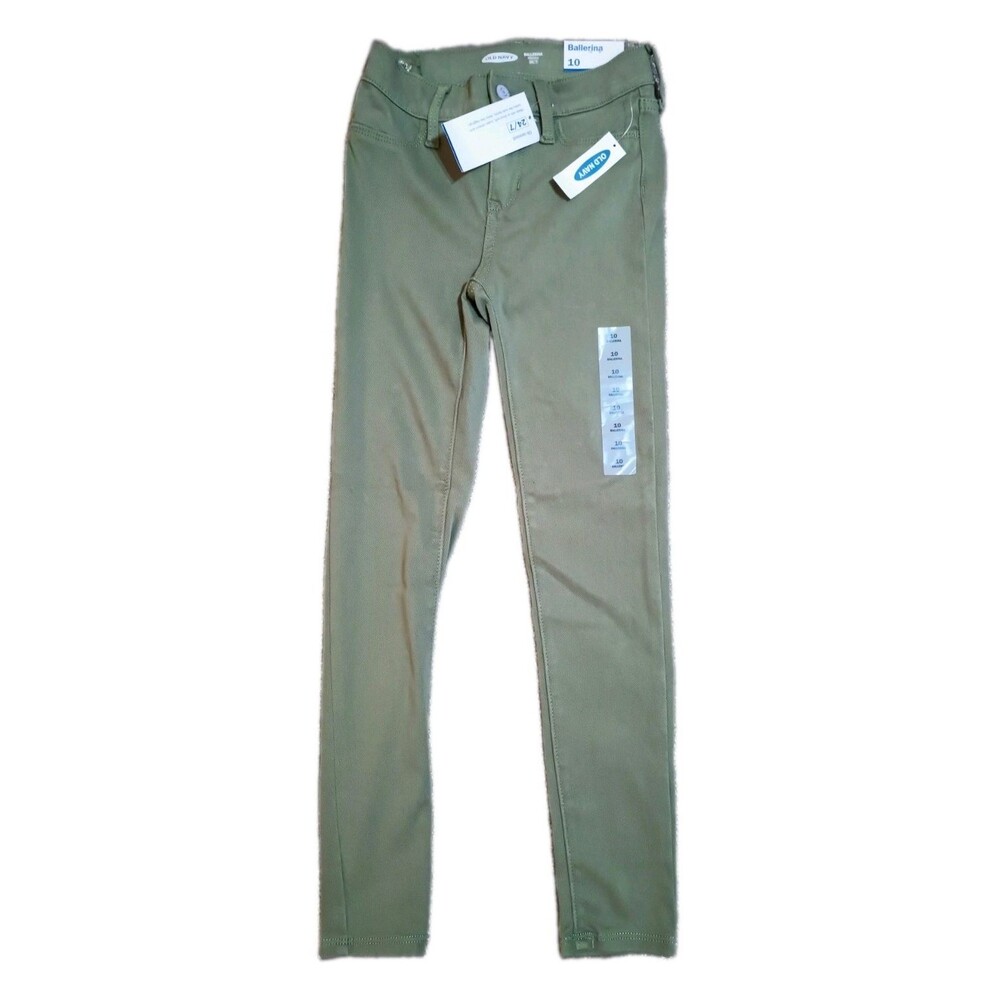 OLD NAVY Ballerina Girls Green JEGGING PANTS Size 10 Adjustable Waist (P0045B6)